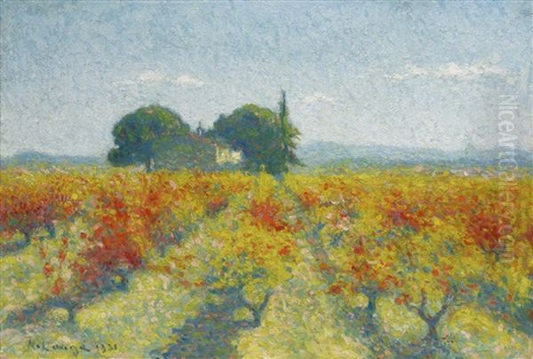 Cailhau, Vignes En Automne Devant Notre-dame-des-pres - view 1