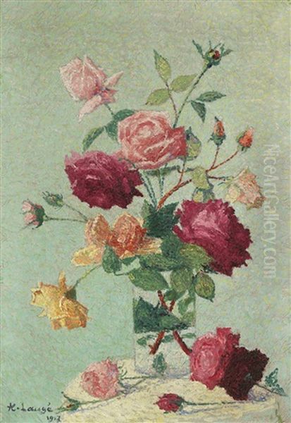 Bouquet De Roses Dans Un Vase Transparent - view 1