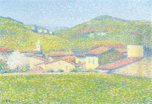 Vue D'alet-les-bains (aude) by Achille Lauge