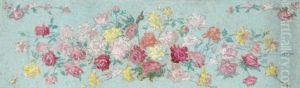 Frise De Fleurs Sur Fond Bleu (study For Es Gobelins) Frise De Fleurs Sur Fond Bleu (study For Es Gobelins)