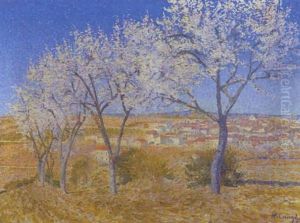 Amandiers En Fleurs Aux Alentours De Cailhau by Achille Lauge