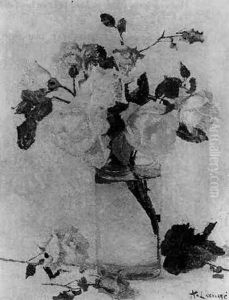 Vases De Roses by Achille Lauge