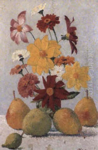 Nature Morte Aux Fleurs Et Fruits - view 1