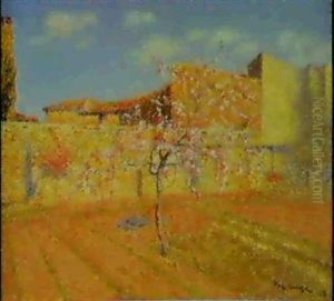Les Pommiers En Fleurs by Achille Lauge