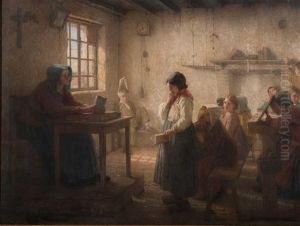 Schoolroom Scene by Desire Francois Laugee