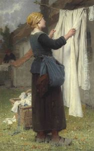 The Laundress by Desire Francois Laugee