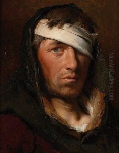 Visage D'homme A L'oeil Bande