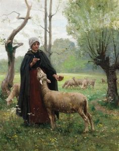 Shepardess With Lamb