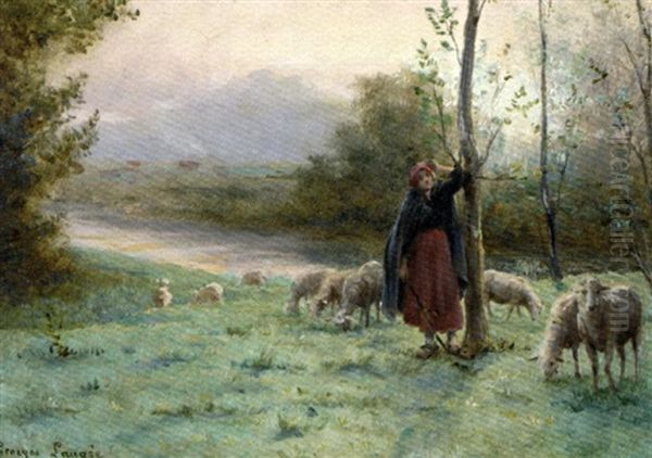 Bergere Et Son Troupeau - view 1