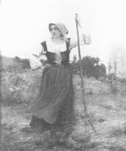 Portrait Of A Peasant Woman In A Farm Field - view 1