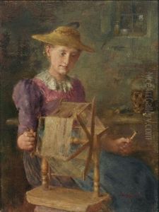 Madchen Am Spinnrad
