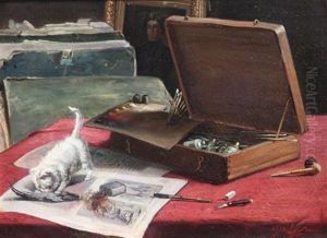Mischief In The Artist's Studio by Marie Yvonne Laur