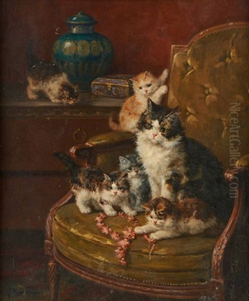 Chatte Et Chatons Aux Colliers - view 1