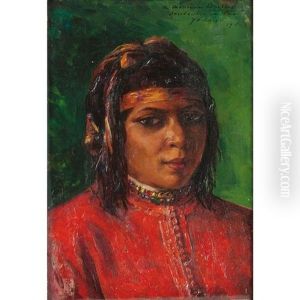 Portrait De Marocaine by Marie Yvonne Laur