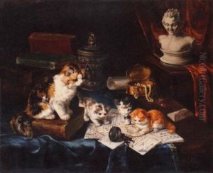 Kittens At Play by Marie Yvonne Laur