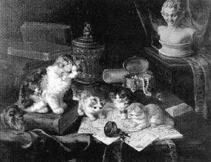 Playful Kittens by Marie Yvonne Laur