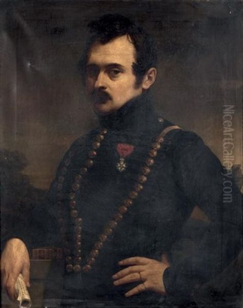 Portrait D'officier Tenant L'emile De Jean-jacques Rousseau Dans Sa Main - view 1