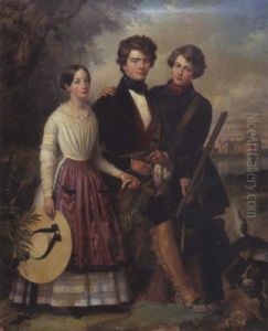 "portrait De Famille De Monsieur Le Comte De M..." by Jules Laure