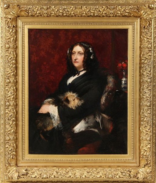 Portrait Of George Eliot With Her Beloved Dogs - view 1