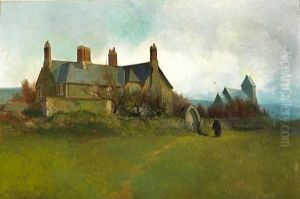 Halsetown Vicarage And Church by Sydney Mortimer Laurence