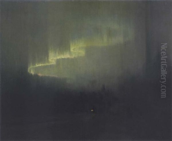 Northern Lights With Cabin - view 1