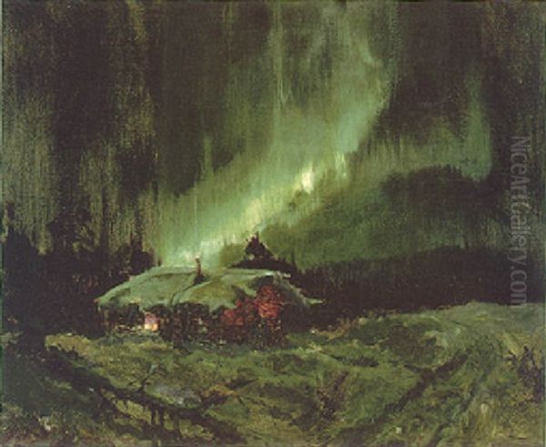 Cabin With Northern Lights - view 1
