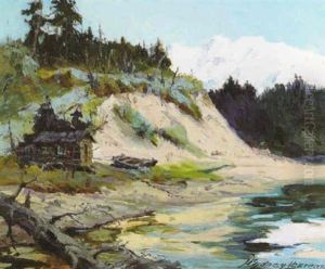 Cabin By A Mountain Lake
