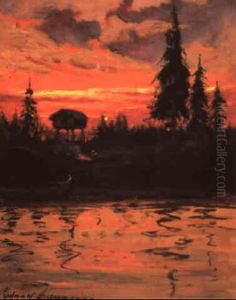 Sunset In Alaska by Sydney Mortimer Laurence