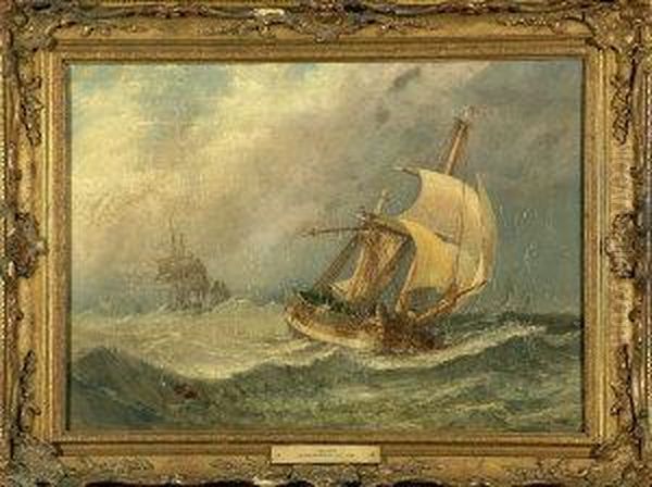 "tyne Colliers" - Sailing Ships In A Heavy Swell. - view 1