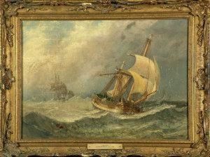 "tyne Colliers" - Sailing Ships In A Heavy Swell. by Stuart Henry Bell