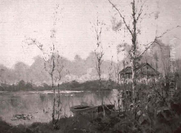 Beaver Lake With Boat And Cabin - view 1