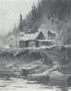 Whiskey Creek Road House, Yukon River, Alaska by Sydney Mortimer Laurence