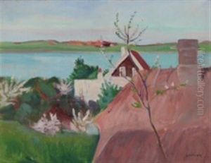 Houses Near The Sea by Theodor Laureng