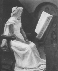 Jeune Femme Assise Lisant Un Antiphonaire