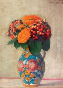 Bouquet De Fleurs Et Etude De Danseurs (recto-verso) by Paul Albert Laurens