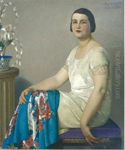 Jeune Femme Assiste Au Chale Et Aux Orchidees