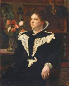 La Robe Noire Au Col De Dentelle by Paul Albert Laurens