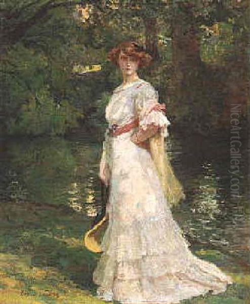 An Elegant Lady By A Riverbank - view 1