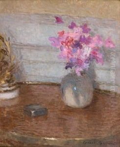 Vase De Fleurs Au Gueridon