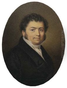 George Lesaing, In Black Coat And Waistcoat, White Shirt And Cravat, Curling Dark Hair And Sideburns