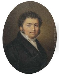 George Lesaing In Black Coat And Waistcoat, White Shirt And Cravat, Curling Dark Hair And Sideburns