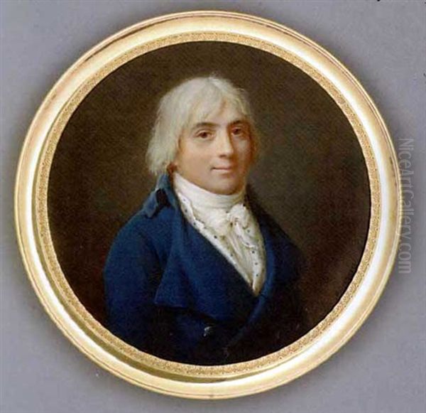 Marquise De Chieza, In Blue Coat, Blue And White Spotted Waistcoat And Knotted White Cravat, Powdered Hair - view 1
