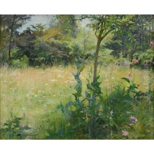 Blumenwiese An Der Waldlichtung by Henri Alphonse Laurent-Desrousseaux