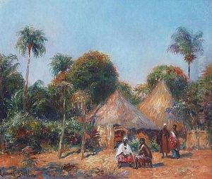 Les Palabres Au Village (+ Another, Verso) by Lucien Laurent-Gsell