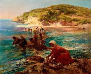 La Peche A Pied by Lucien Laurent-Gsell