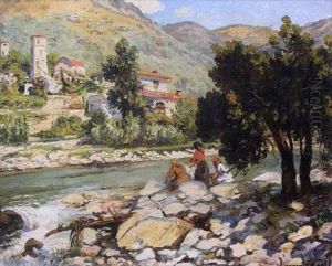 Paysage Aux Lavandieres