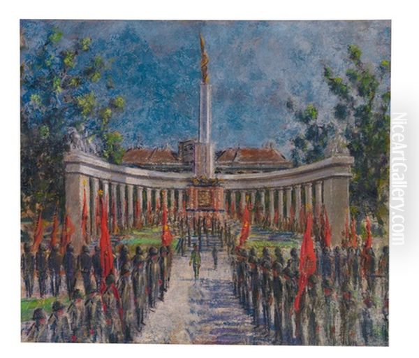 Parade Vor Dem Russischen Helden-denkmal Am Schwarzenbergplatz In Wien - view 1