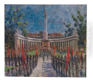 Parade Vor Dem Russischen Helden-denkmal Am Schwarzenbergplatz In Wien by Johannes Laurer