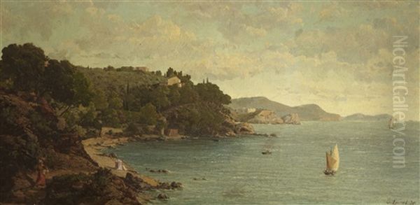 Vue Du Fort Du Cap Brunet Et De La Rade De Toulon by Emmanuel Joseph Lauret
