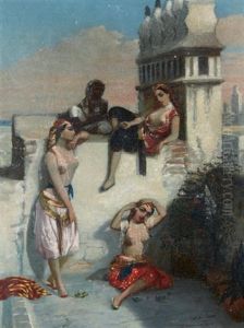 Femmes Sur Une Terrasse A Alger